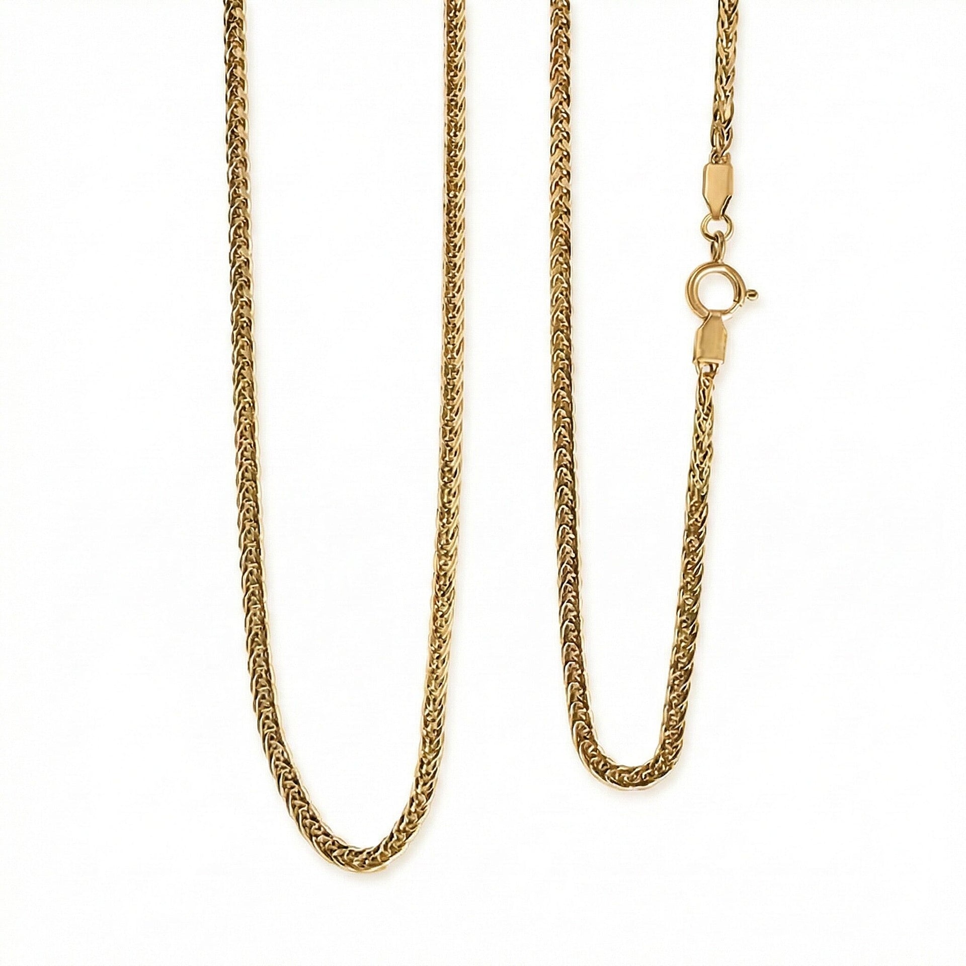 9K Yellow Gold 1.4MM Spiga Necklace with Spring Ring Clasp 20 Inch 8265564 0