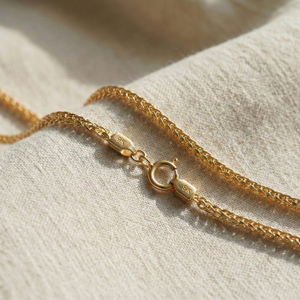 9K Yellow Gold 1.4MM Spiga Necklace with Spring Ring Clasp 20 Inch 8265564 1