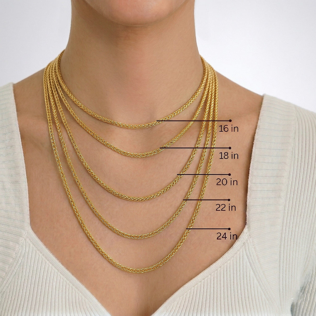 9K Yellow Gold 1.4MM Spiga Necklace with Spring Ring Clasp 20 Inch 8265564 7