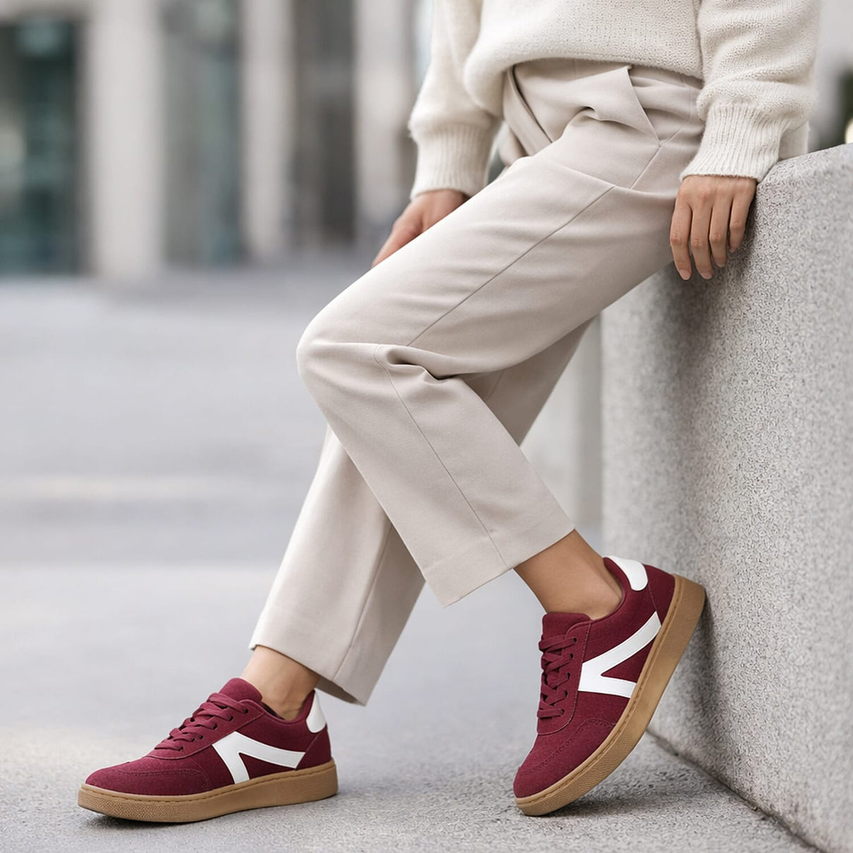 Urban Jacks Matise Lightweight Women's Trainer (Size - 4) - Burgundy V32355731 4