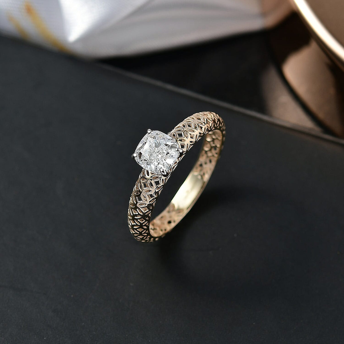LUXURIANT 1 Ct. Lab Grown Diamond Solitaire Ring in 9K Yellow Gold SGL Certified (SI-GH) 8272099 2