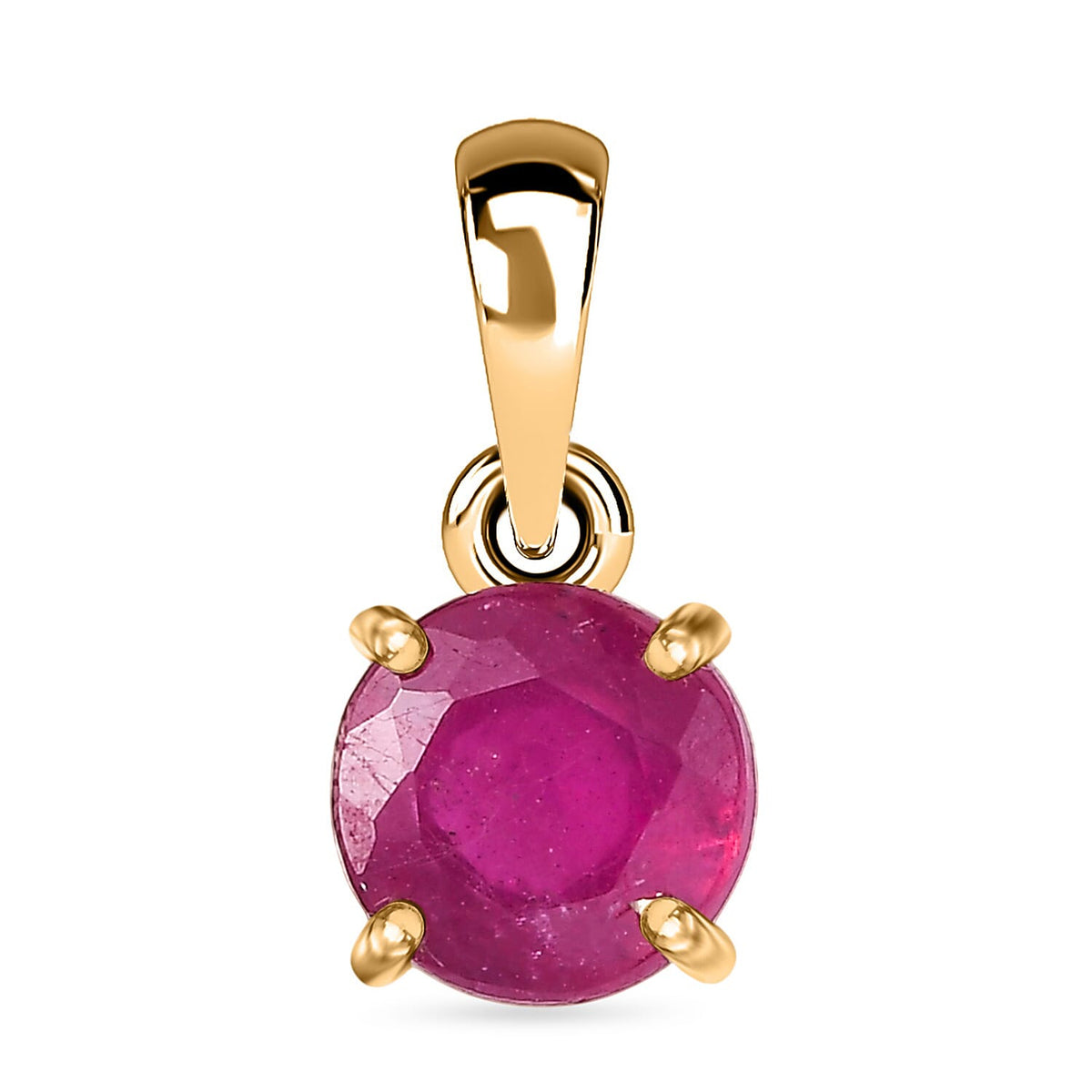9K Yellow Gold African Ruby Solitaire Pendant 1.27 Ct. V32661167 0