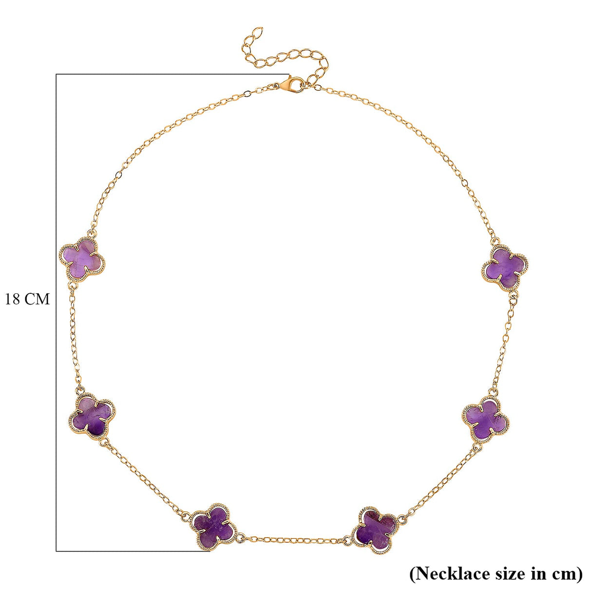 Designer Inspired - African Amethyst Plum Blossom Flour Leaf Clover  Necklace (Size - 20-2 EXT) 12.00 Ct. 8278998 5