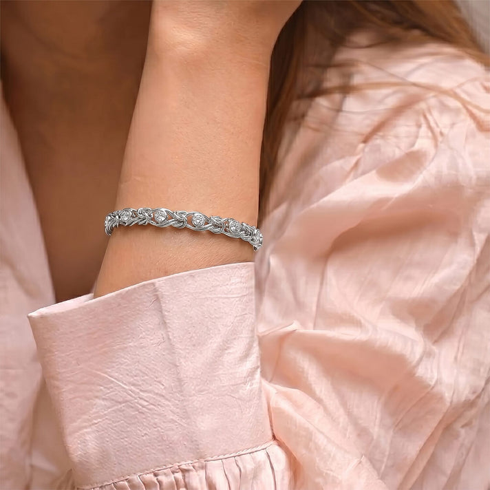 LUXURIANT 1 Ct. Lab Grown Diamond Line Bracelet in Rhodium Sterling Silver 8279065 2