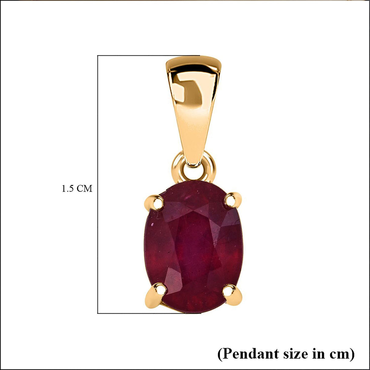 9K Yellow Gold AA African Ruby Oval Cut Solitaire Pendant 1.25 Ct. 8280564 7