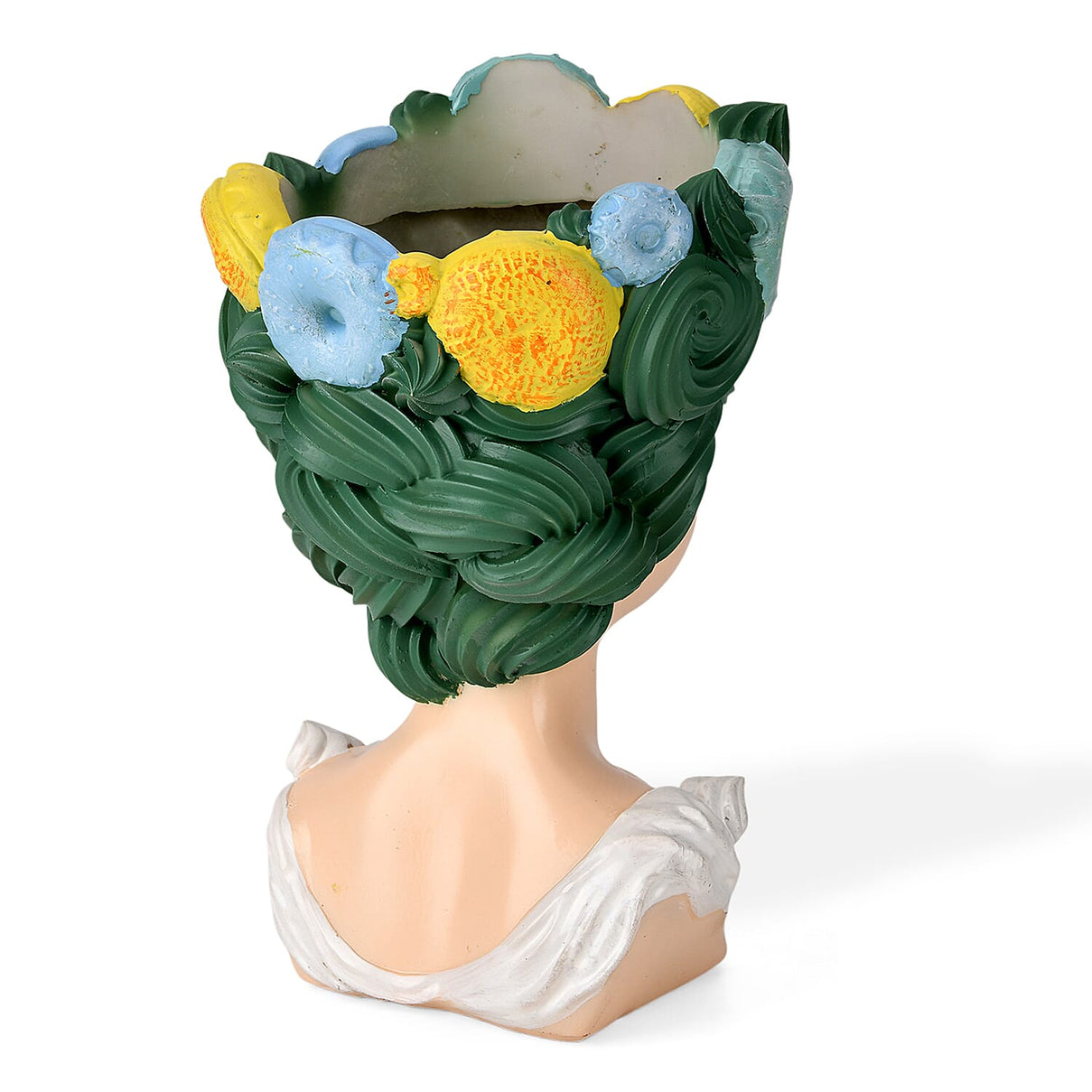 LIVMORE Lady Head Planter with Green Hair (15 x 15 x 25 cm). 8282738 5