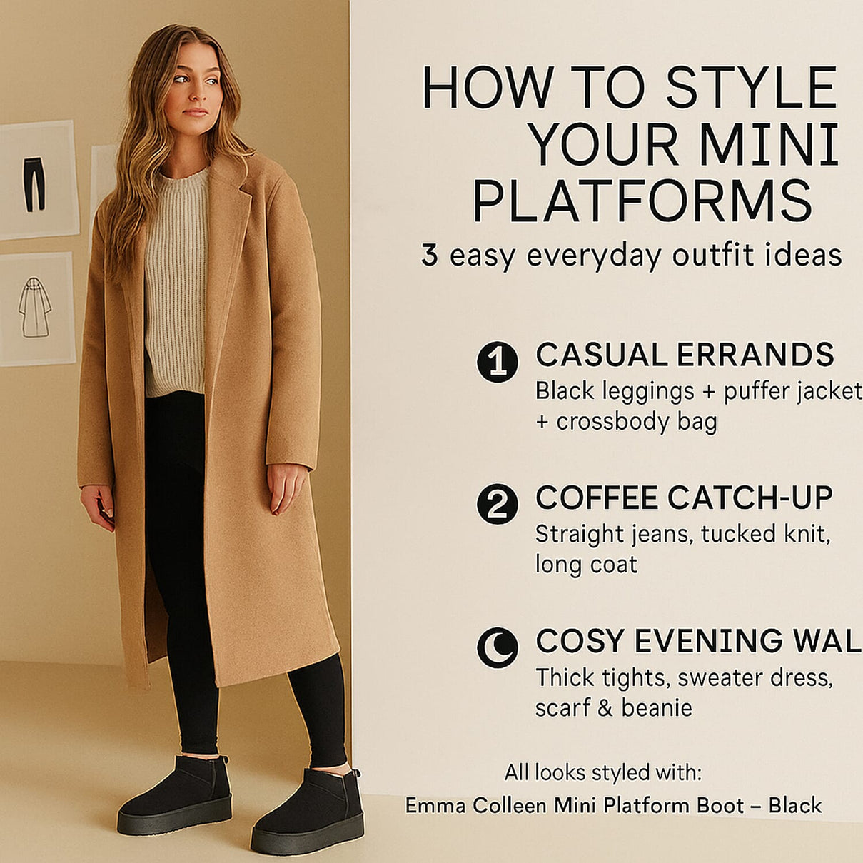 Emma Colleen Mini Platform Boot with Fleece Lining V32360846 2