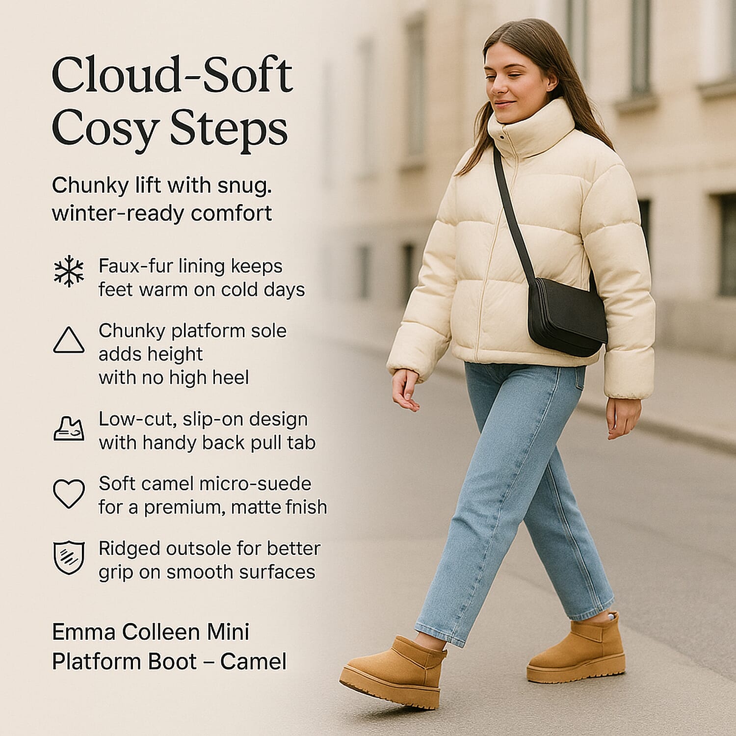 Emma Colleen Mini Platform Boot with Fleece Lining V32352950 1