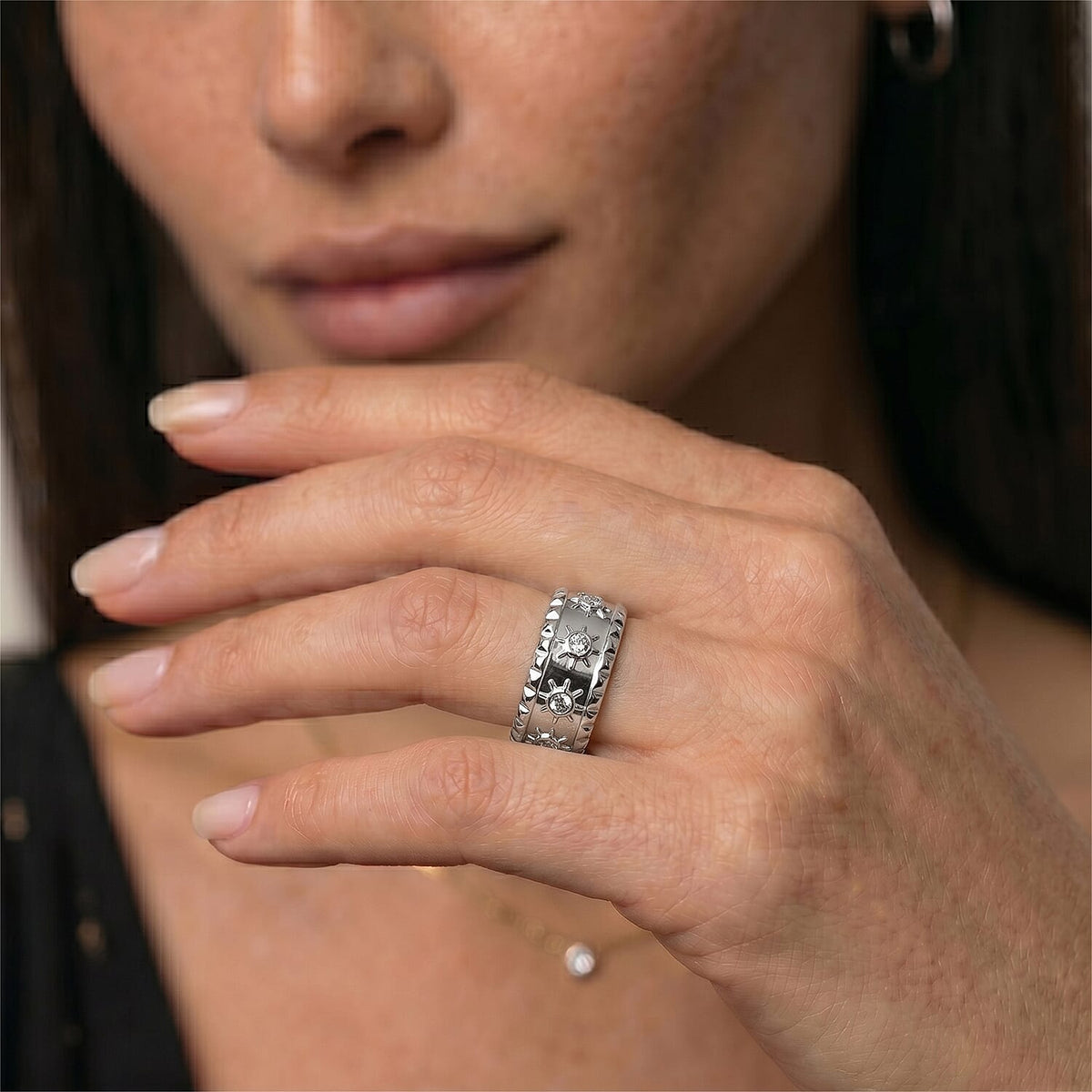 Luxuriant Lab Grown Diamond Band Ring in Platinum Plated Sterling Silver 0.26 Ct, Silver Wt. 5.13 Gms. 8285263 2