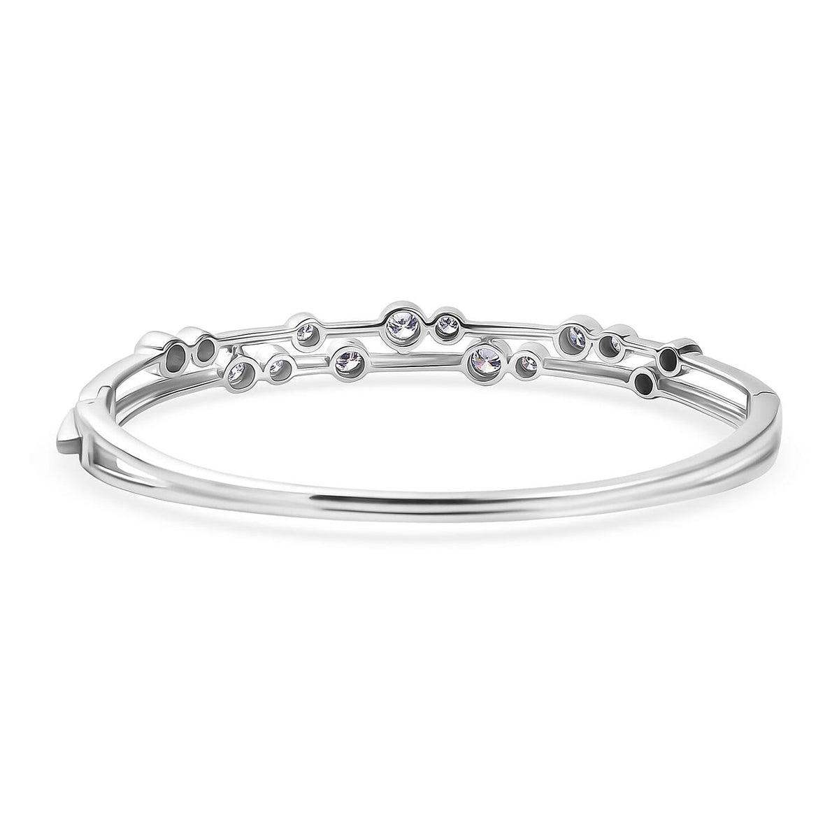 LUXURIANT 1.75 Ct. Lab Grown Diamond Bubble Bangle in Rhodium Overlay Sterling Silver 8286465 6