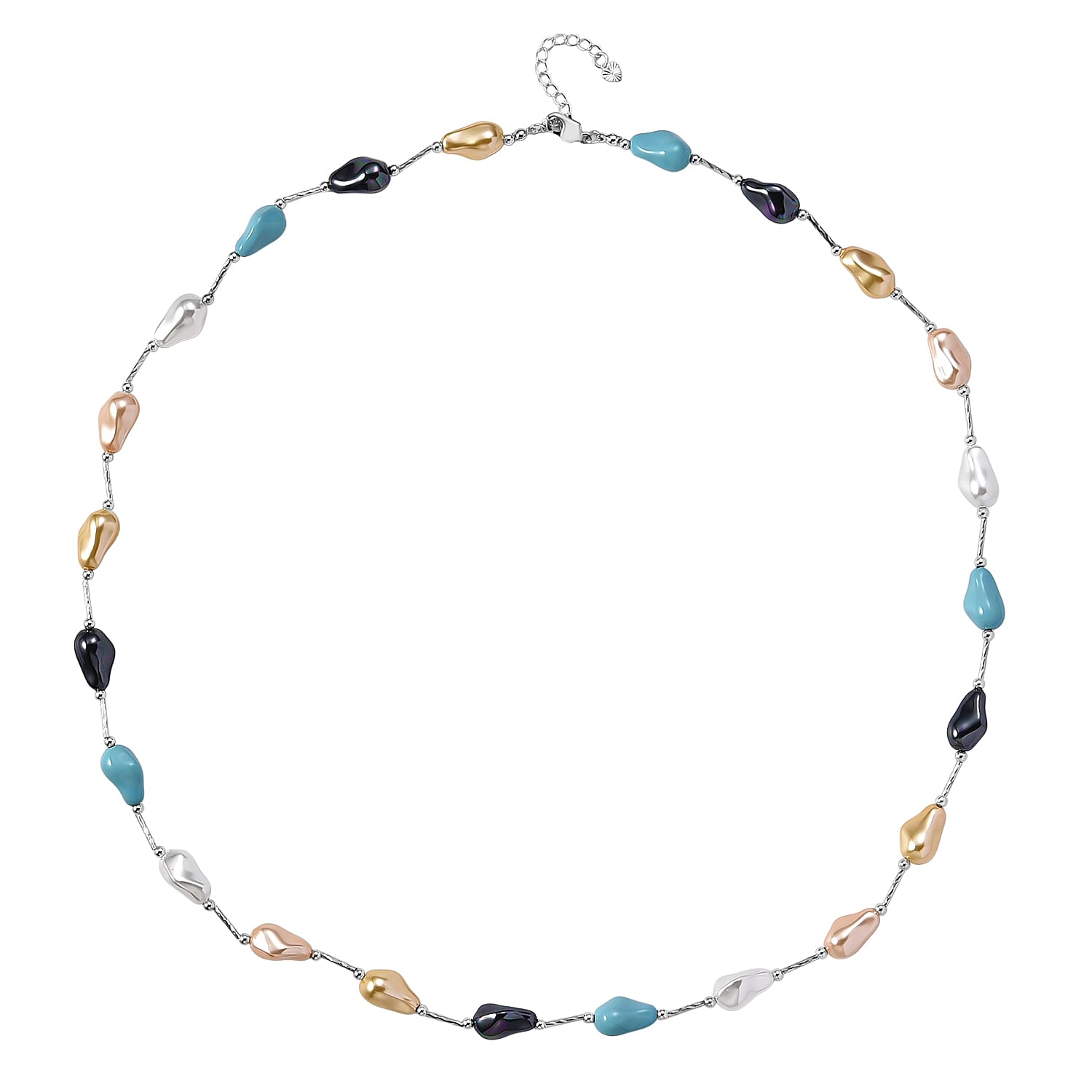 Multi Colour Shell Pearl Necklace (Size 28 - 2 Ext) with Lobster Clasp 8286911 4