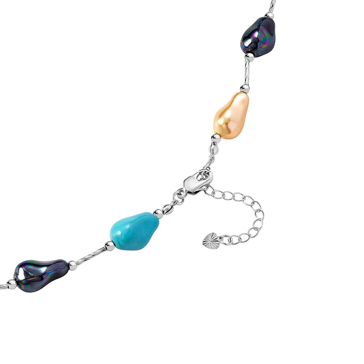Multi Colour Shell Pearl Necklace (Size 28 - 2 Ext) with Lobster Clasp 8286911 5