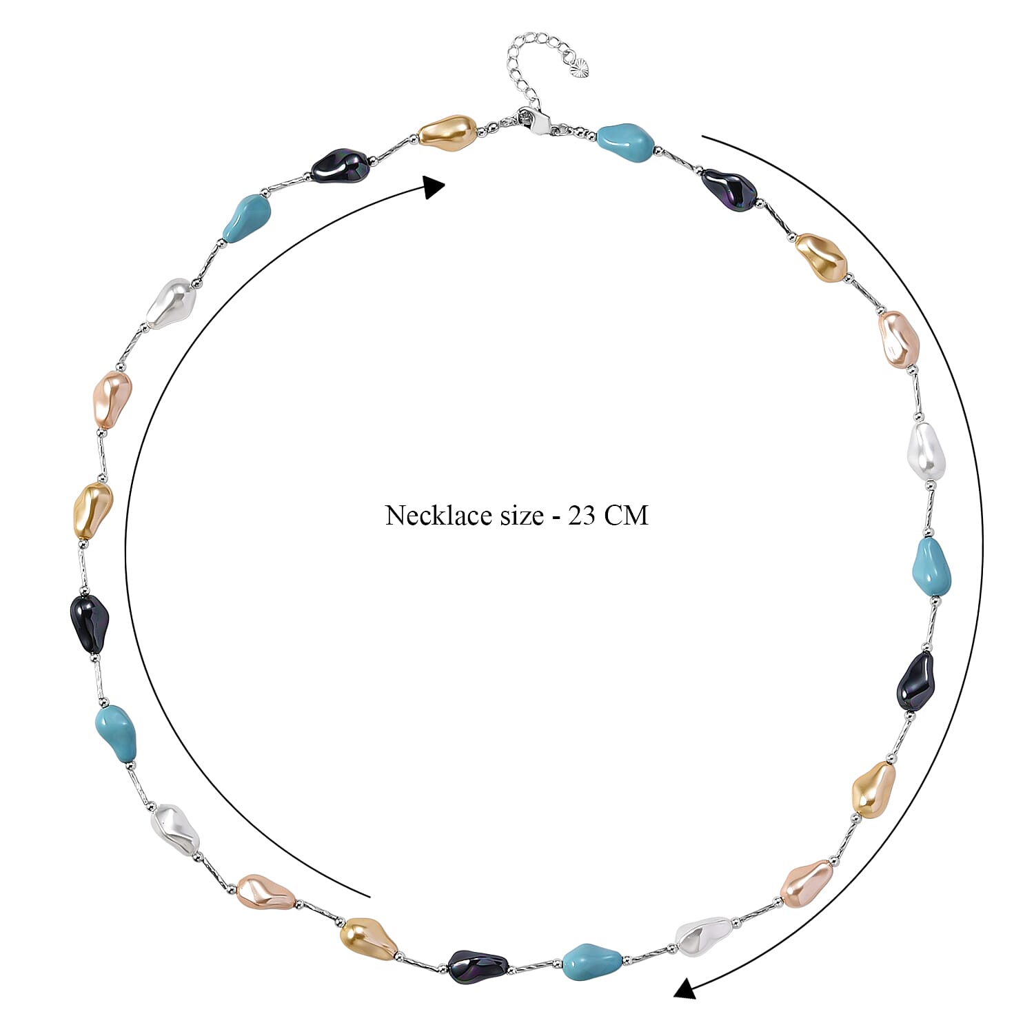 Multi Colour Shell Pearl Necklace (Size 28 - 2 Ext) with Lobster Clasp V32354472 6