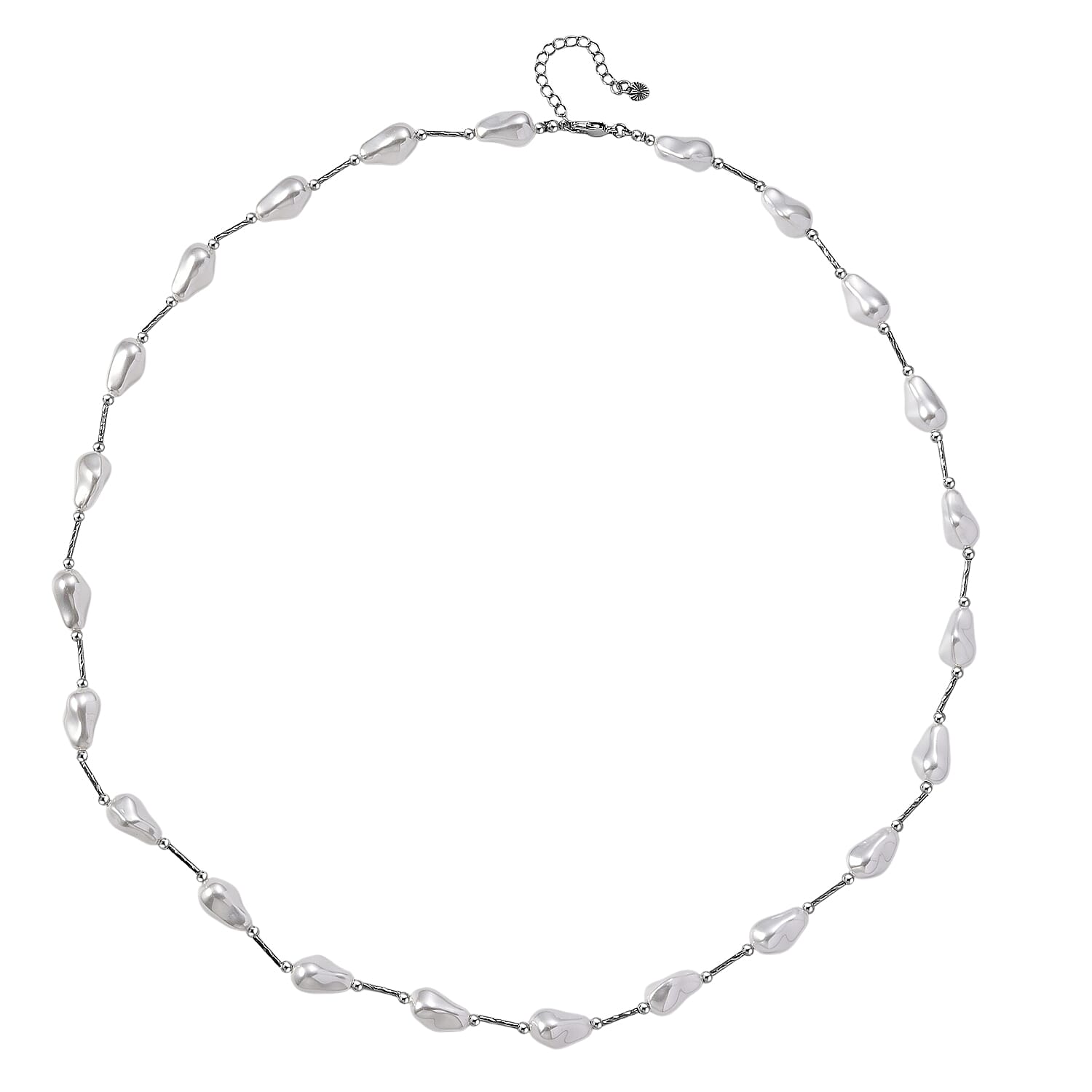 White Colour Shell Pearl Necklace (Size 28 - 2 Ext) with Lobster Clasp V32354283 4