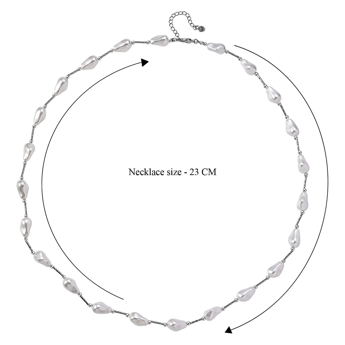 White Colour Shell Pearl Necklace (Size 28 - 2 Ext) with Lobster Clasp V32520981 6