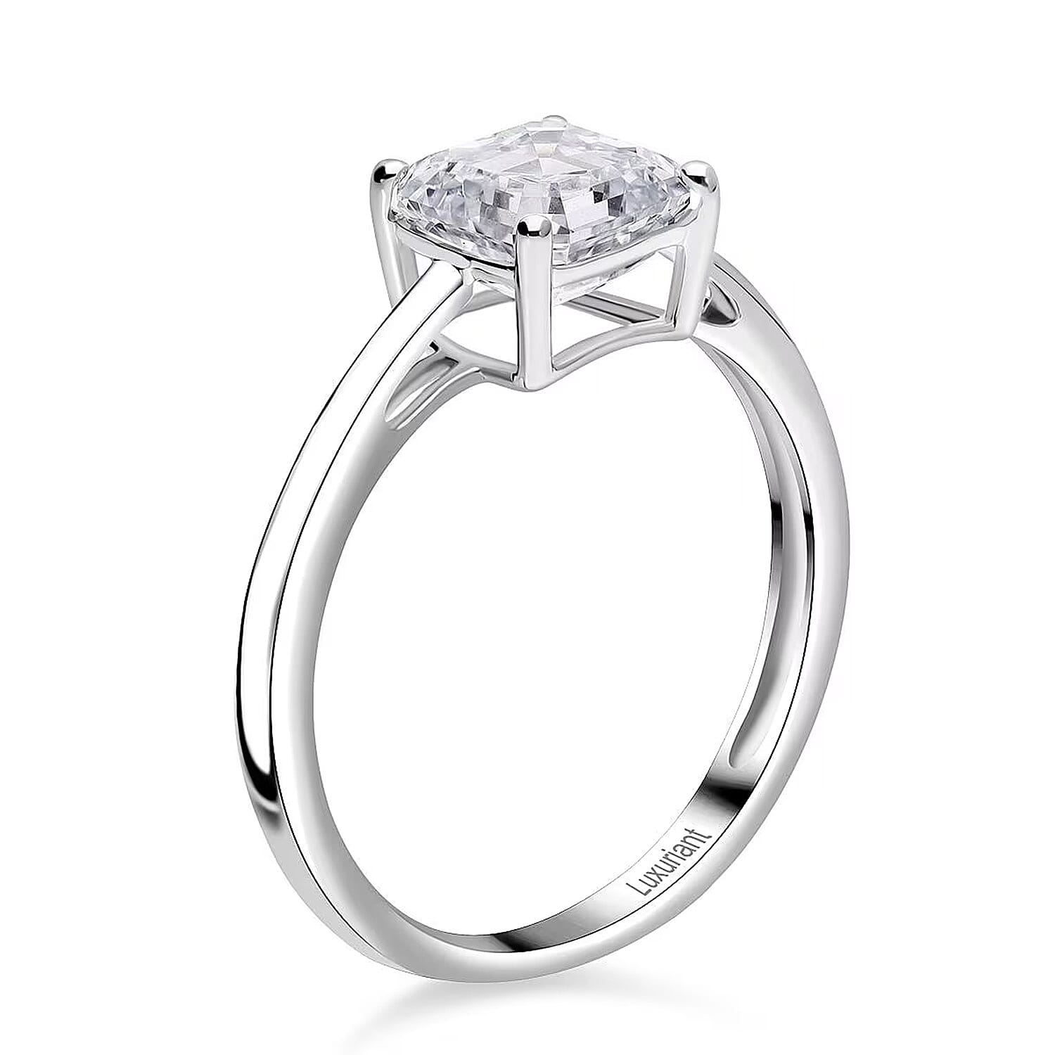 LUXURIANT 3 Ct. Lab Grown Diamond Asscher-Cut Solitaire Ring in 950 Platinum 8288030 4