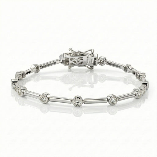 Luxuriant Lab Grown Diamond (SI-GH) Line Bracelet 1 Row (Size 7.5) with GB Lock Box