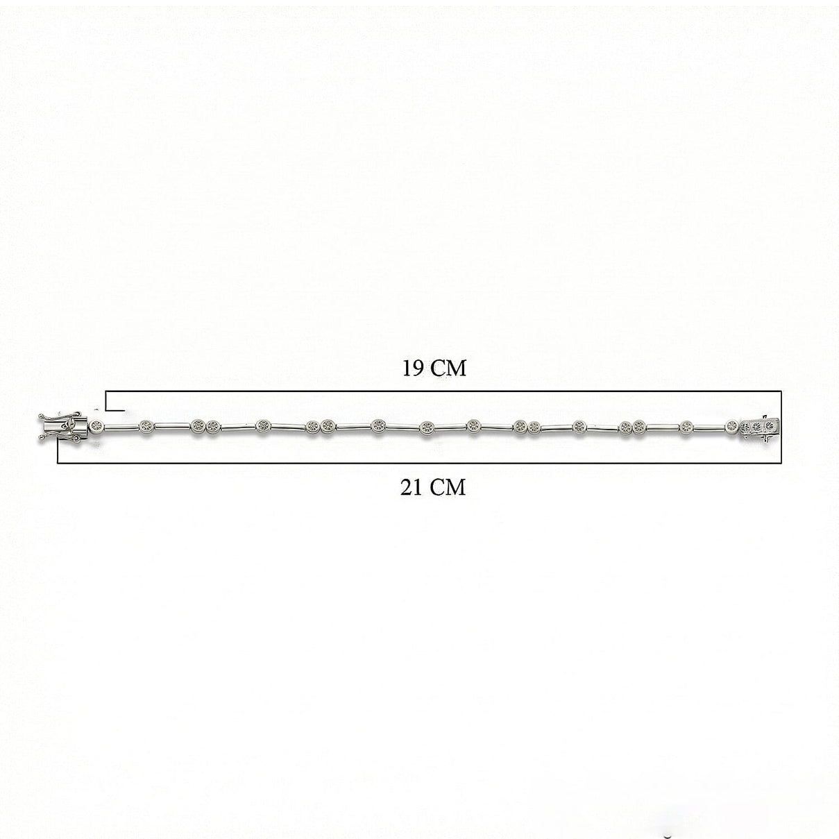 LUXURIANT 1 Ct. Lab Grown Diamond Station Bracelet (Size 7.5) in Rhodium Overlay Sterling Silver (SI/GH) 8289045 10