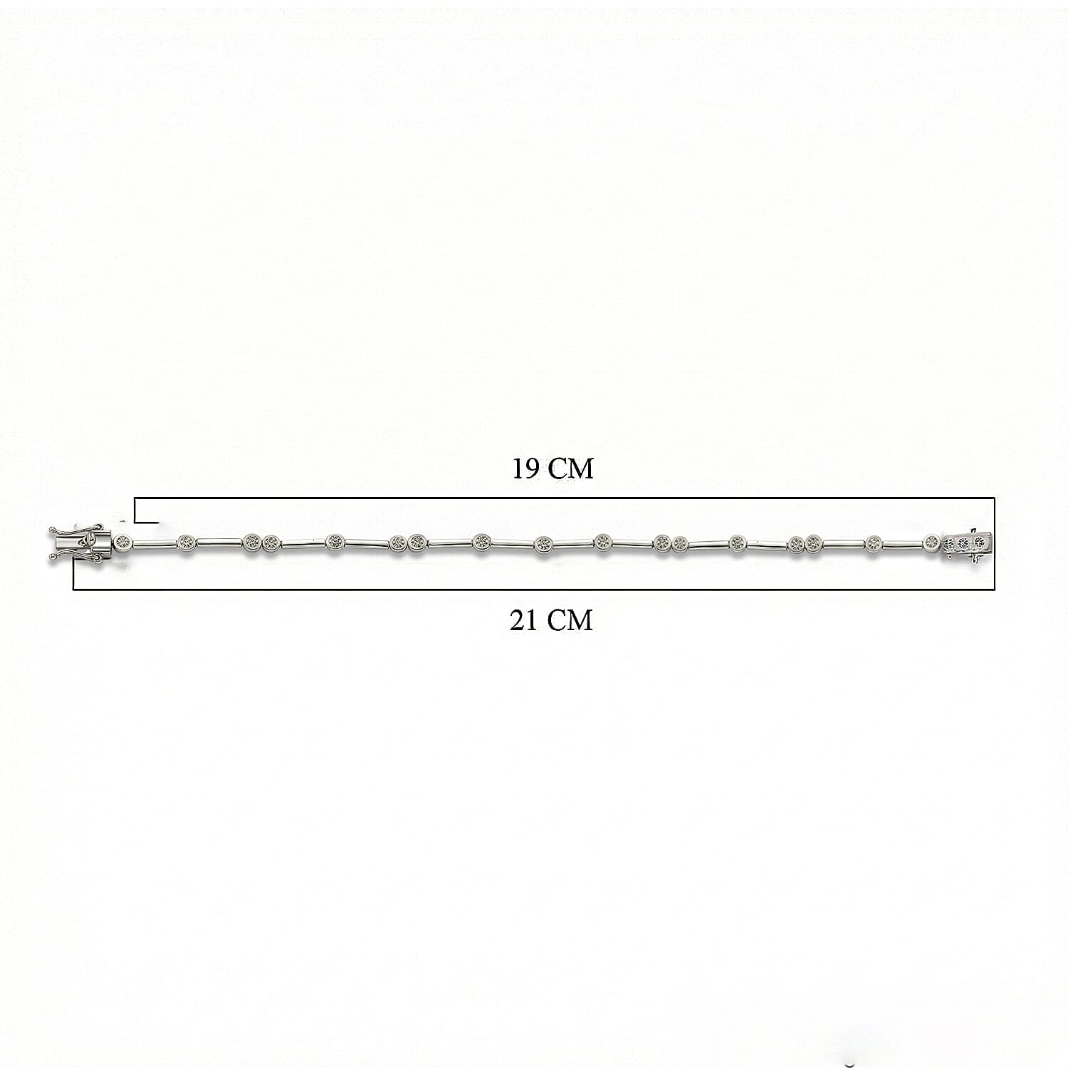 LUXURIANT 1 Ct. Lab Grown Diamond Station Bracelet (Size 7.5) in Rhodium Overlay Sterling Silver (SI/GH) 8289045 10