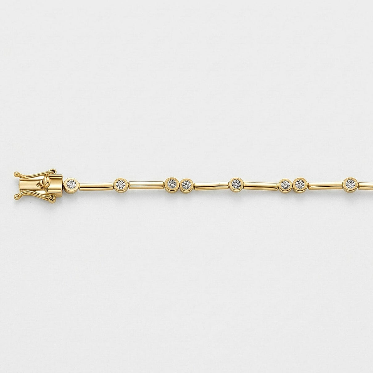LUXURIANT 1 Ct. Lab Grown Diamond Station Bracelet (Size 7.5) in 18K Yellow Gold Overlay Sterling Silver (SI/GH) 8289046 9