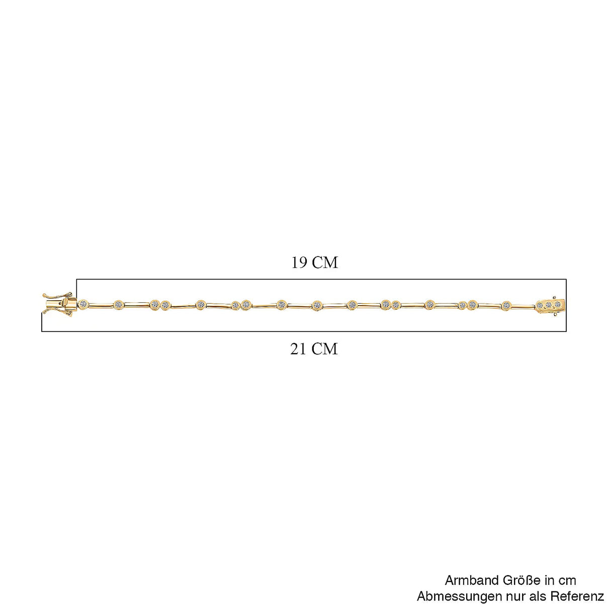 LUXURIANT 1 Ct. Lab Grown Diamond Station Bracelet (Size 7.5) in 18K Yellow Gold Overlay Sterling Silver (SI/GH) 8289046 10