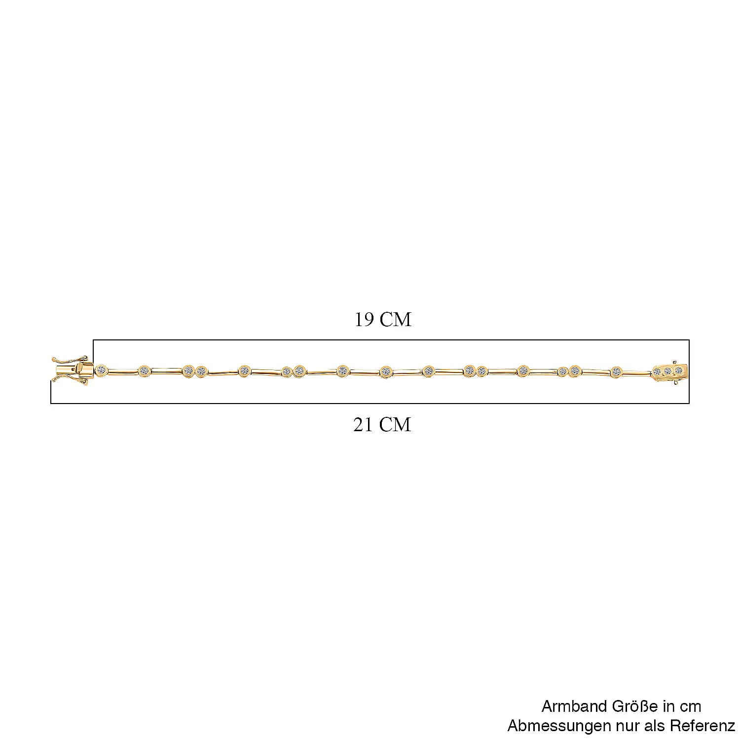 LUXURIANT 1 Ct. Lab Grown Diamond Station Bracelet (Size 7.5) in 18K Yellow Gold Overlay Sterling Silver (SI/GH) 8289046 10