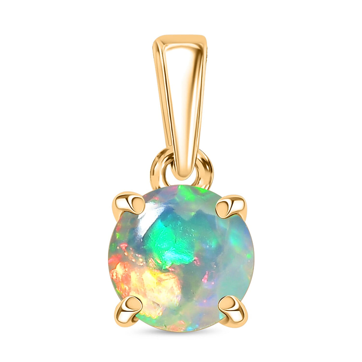 9K Yellow Gold AA Ethiopian Opal Pendant 0.53 Ct. 8298142 0