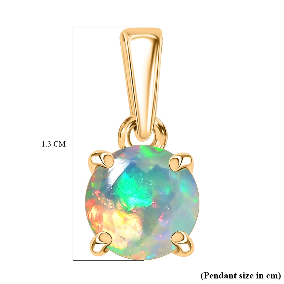 9K Yellow Gold AA Ethiopian Opal Pendant 0.53 Ct. 8298142 8