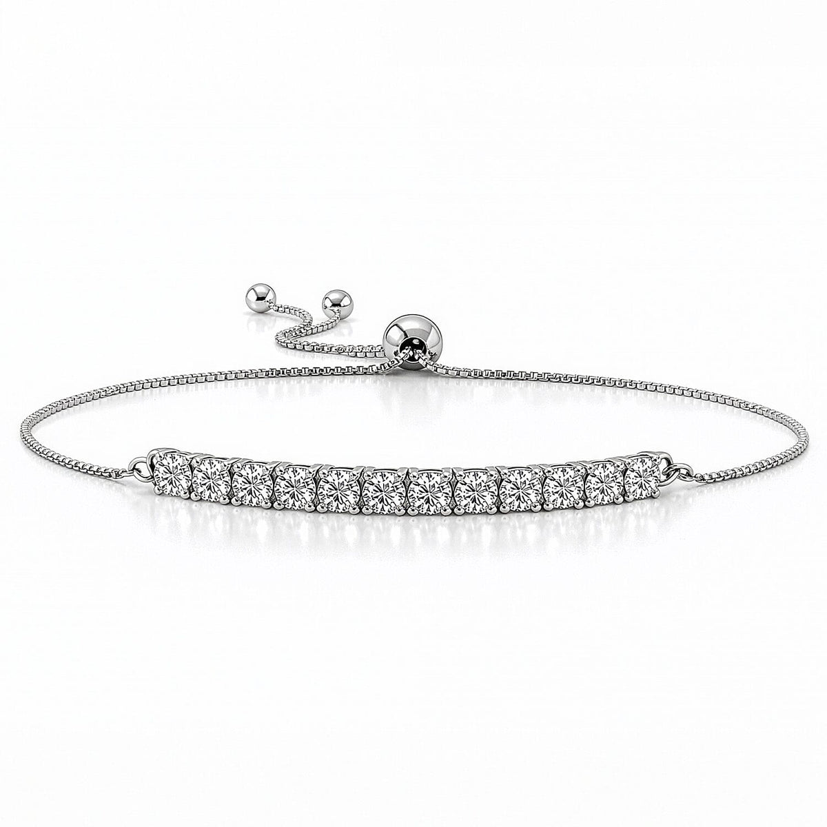 1.4 Ct. Moissanite Bolo bracelet in Platinum Sterling Silver 8299429 0