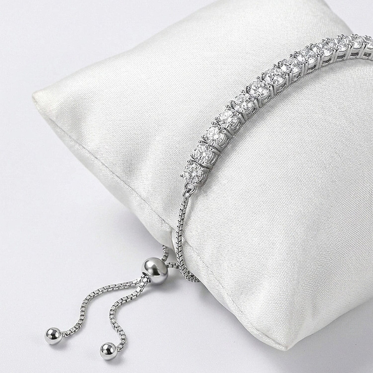 1.4 Ct. Moissanite Bolo bracelet in Platinum Sterling Silver 8299429 7