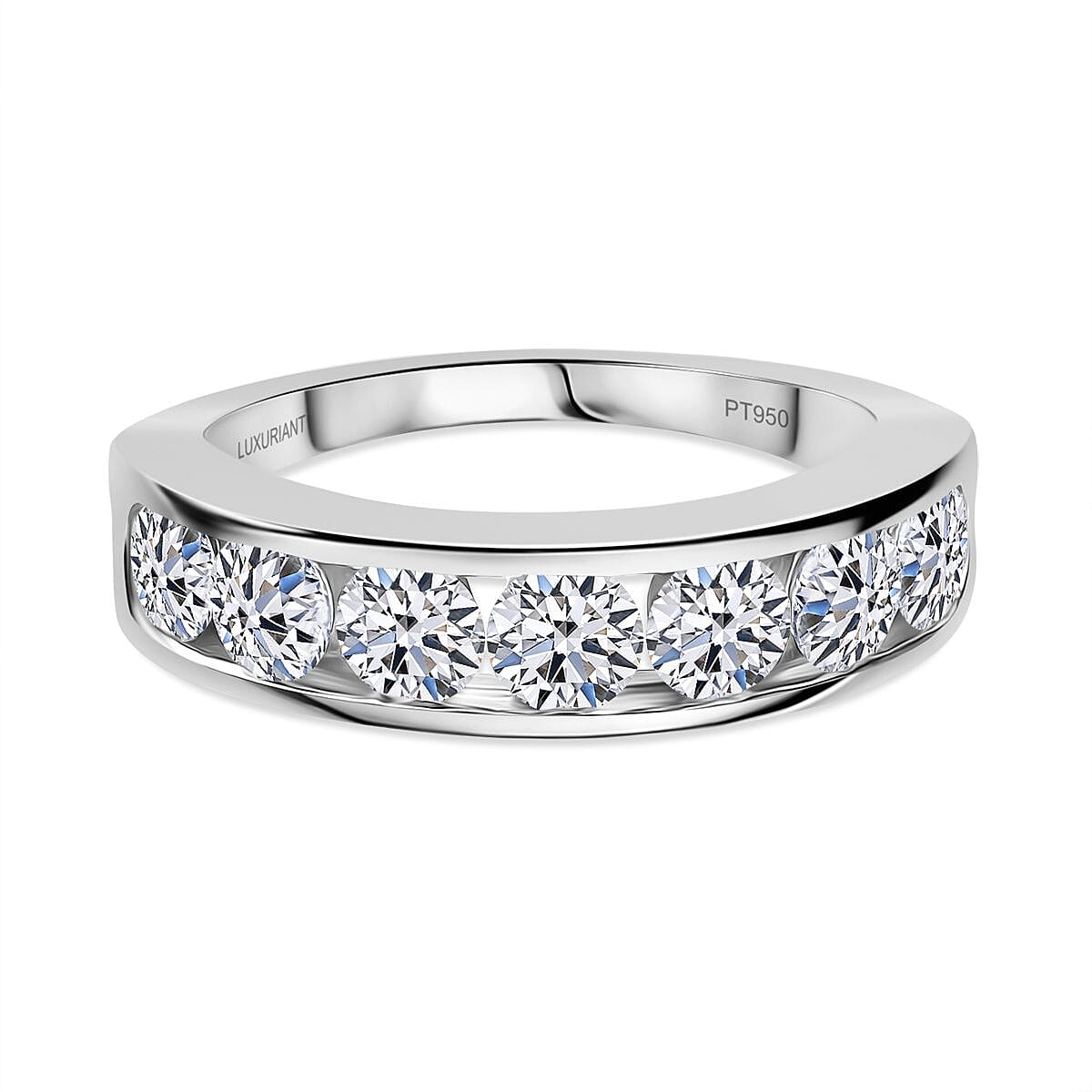 LUXURIANT 2 Ct. Lab Grown Diamond Half Eternity Ring in 950 Platinum SGL Certified (VS-EF) 8301301 0
