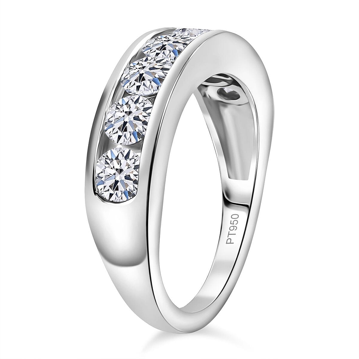 LUXURIANT 2 Ct. Lab Grown Diamond Half Eternity Ring in 950 Platinum SGL Certified (VS-EF) 8301301 4