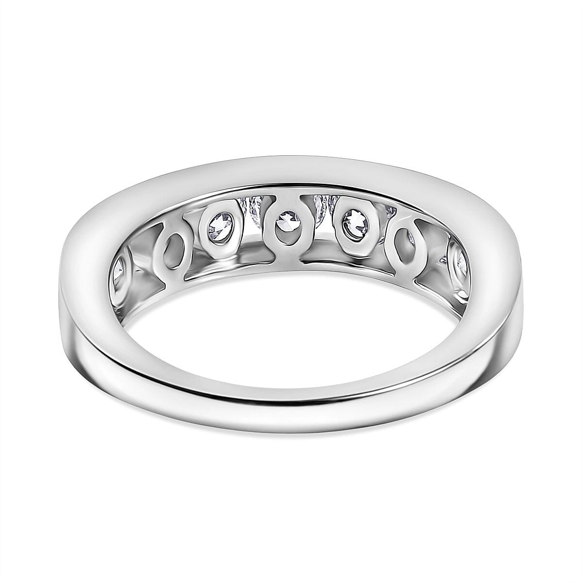 LUXURIANT 2 Ct. Lab Grown Diamond Half Eternity Ring in 950 Platinum SGL Certified (VS-EF) 8301301 5