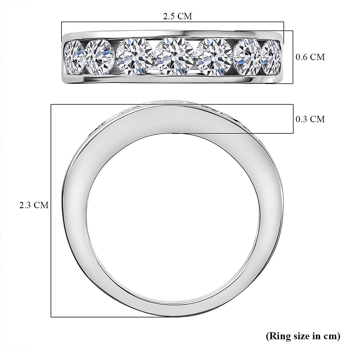 LUXURIANT 2 Ct. Lab Grown Diamond Half Eternity Ring in 950 Platinum SGL Certified (VS-EF) 8301301 6