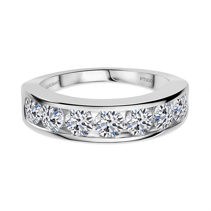 LUXURIANT 2 Ct. Lab Grown Diamond Half Eternity Ring in 950 Platinum SGL Certified (VS-EF) 8301302 1