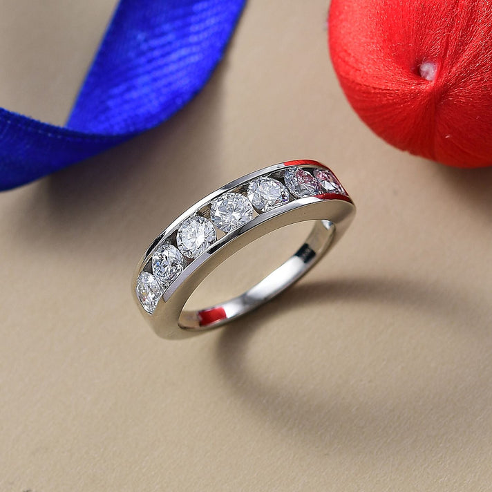 LUXURIANT 2 Ct. Lab Grown Diamond Half Eternity Ring in 950 Platinum SGL Certified (VS-EF) 8301302 2