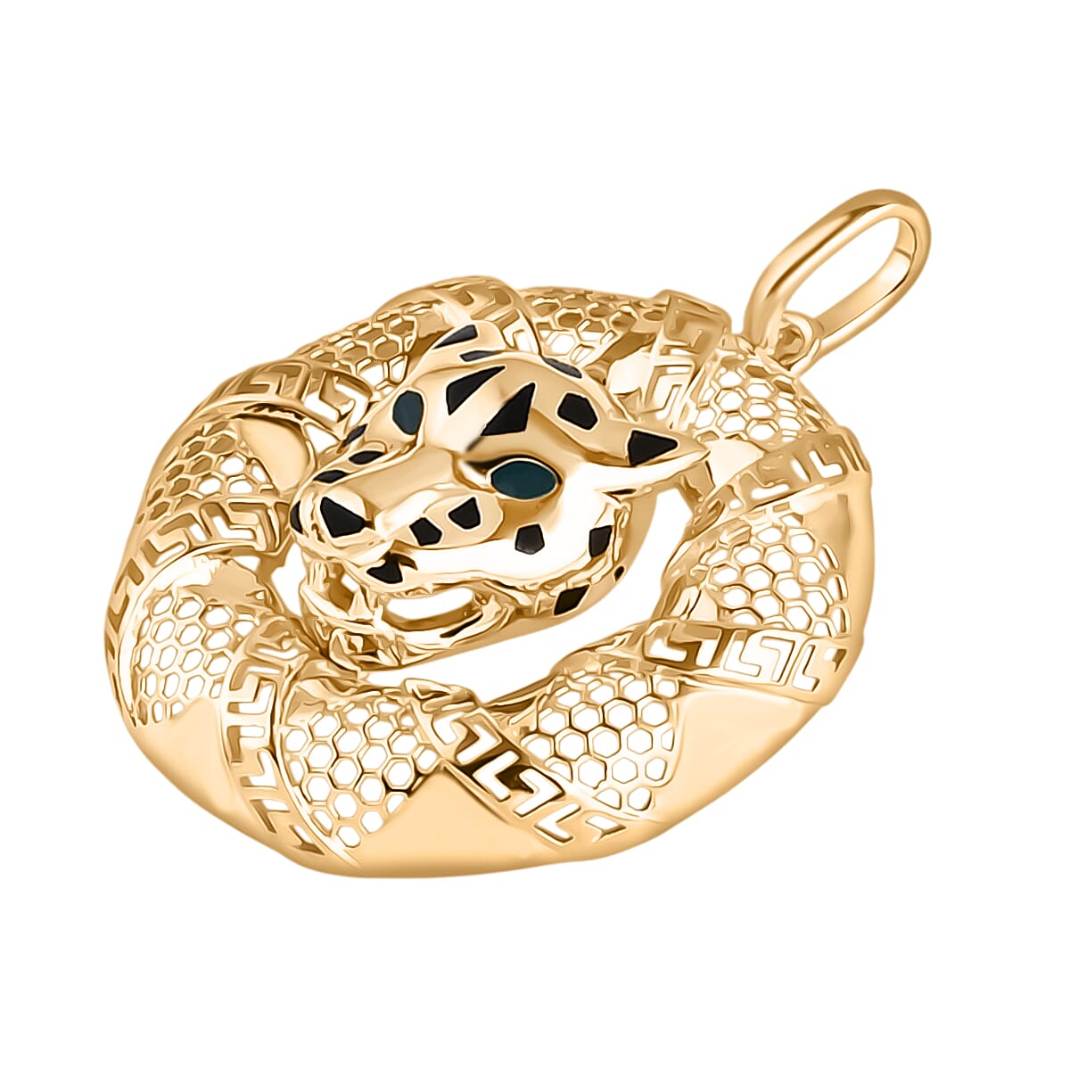 Designer Inspired Close Out - 9K Yellow Gold Enamelled Panther Pendant 8302680 7
