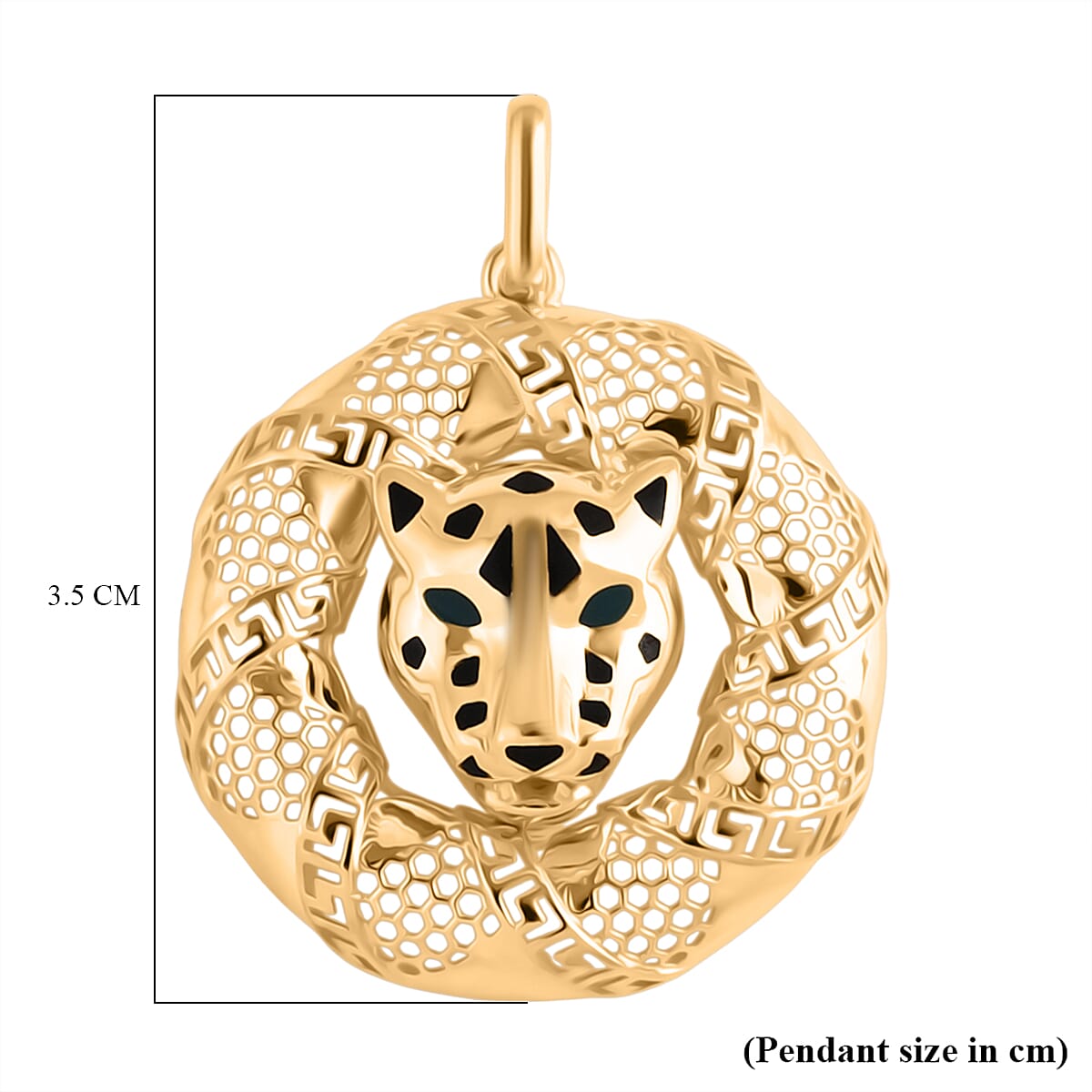 Designer Inspired Close Out - 9K Yellow Gold Enamelled Panther Pendant 8302680 9