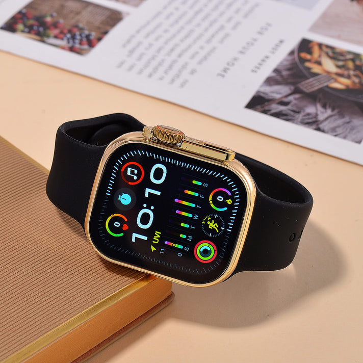 Closeout Deal - i20 Ultra 2 Max 10-in-1 Smartwatch Set with Earphones &amp; 7 Strap, Compatible with Apple iOS and Android - Gold 8311848 2