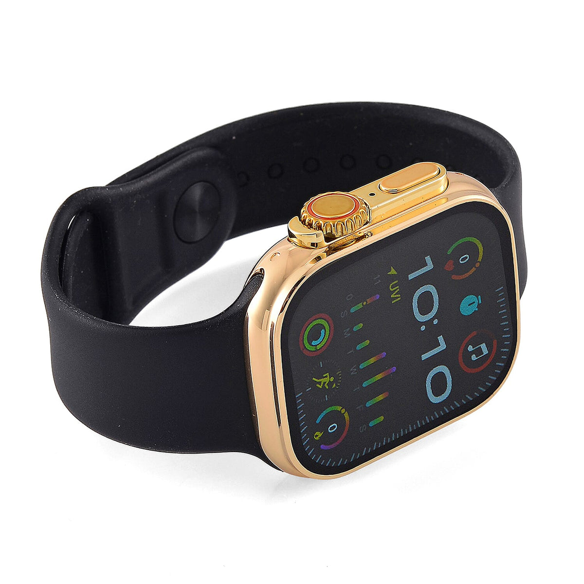 Closeout Deal - i20 Ultra 2 Max 10-in-1 Smartwatch Set with Earphones &amp; 7 Strap, Compatible with Apple iOS and Android - Gold 8311848 4
