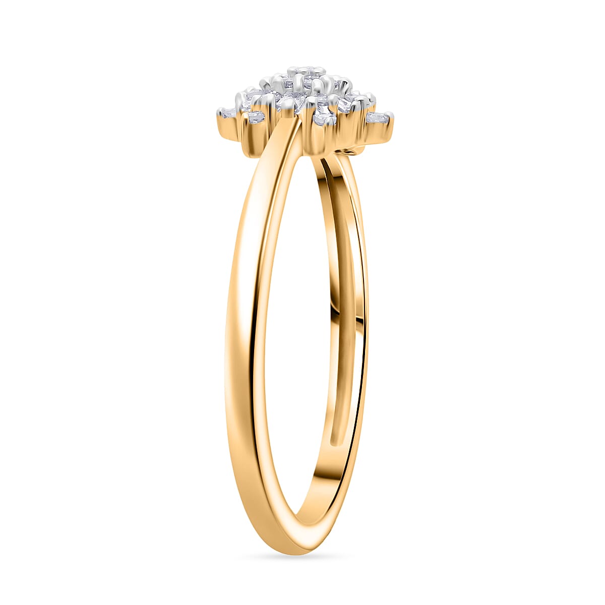 LUXURIANT Lab Grown Diamond Snowflake Ring in 18K Vermeil Yellow Gold Plated Sterling Silver (SI/GH) 8314879 4