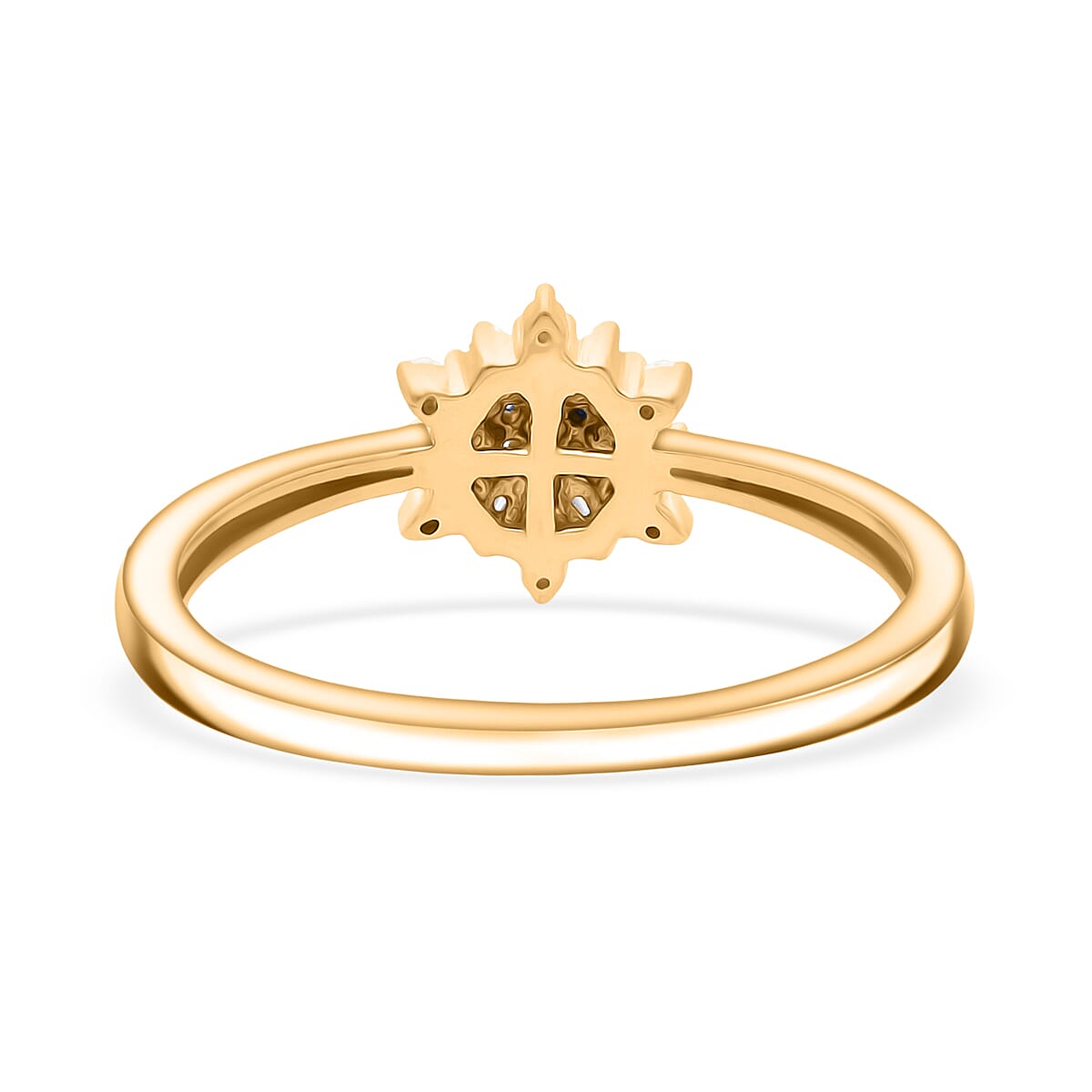 LUXURIANT Lab Grown Diamond Snowflake Ring in 18K Vermeil Yellow Gold Plated Sterling Silver (SI/GH) 8314879 5