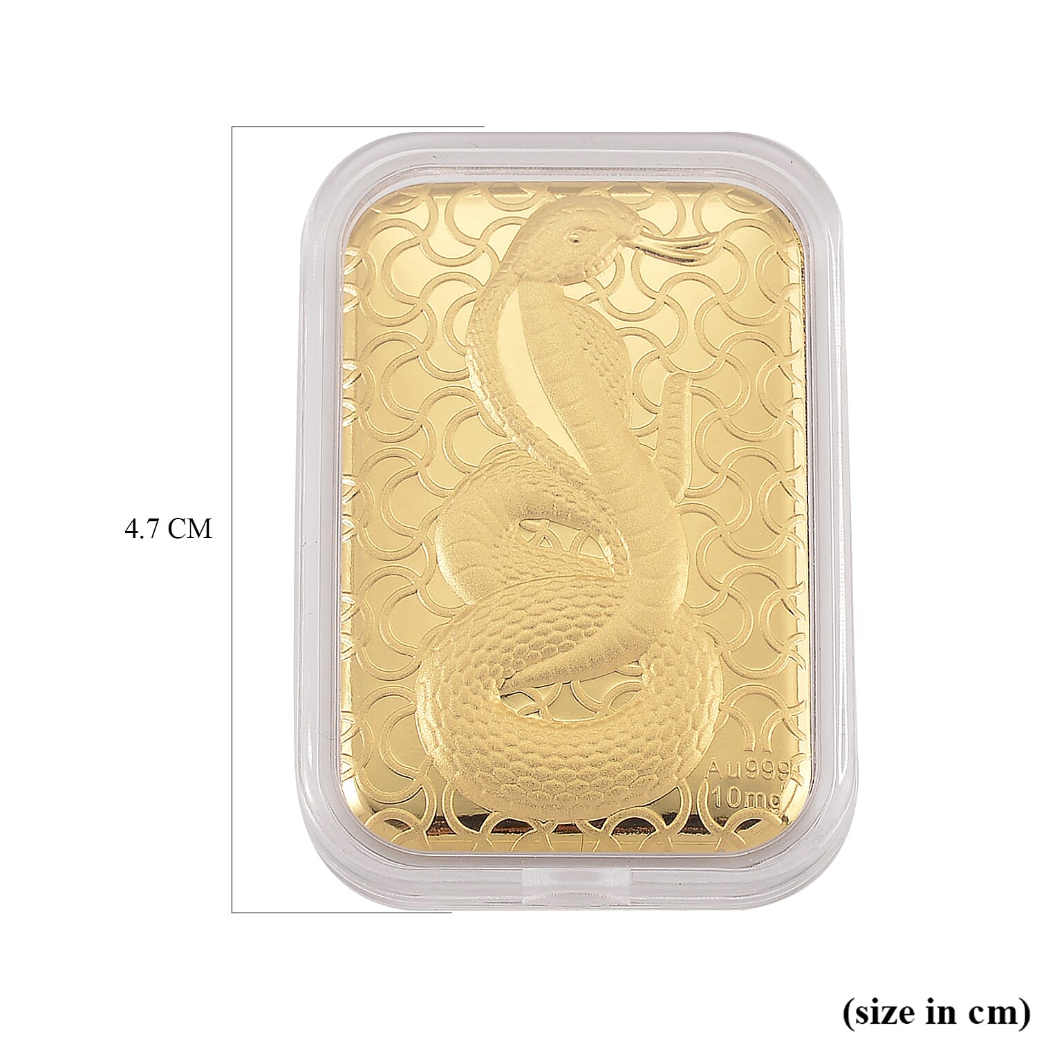 24K Yellow Gold (99.9% Purity) Embossed Snake Collectable (39.50 X 25.70) 8319600 5