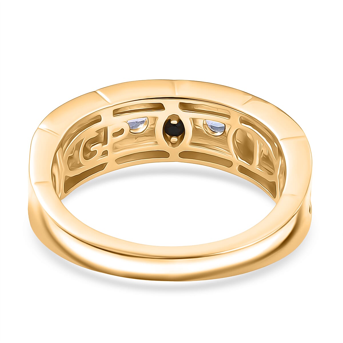 GP Celestial Dream Collection - Tanzanite &amp; Blue Sapphire Half Eternity Band Ring in 18K Vermeil Yellow Gold Plated Sterling Silver 8320925 6