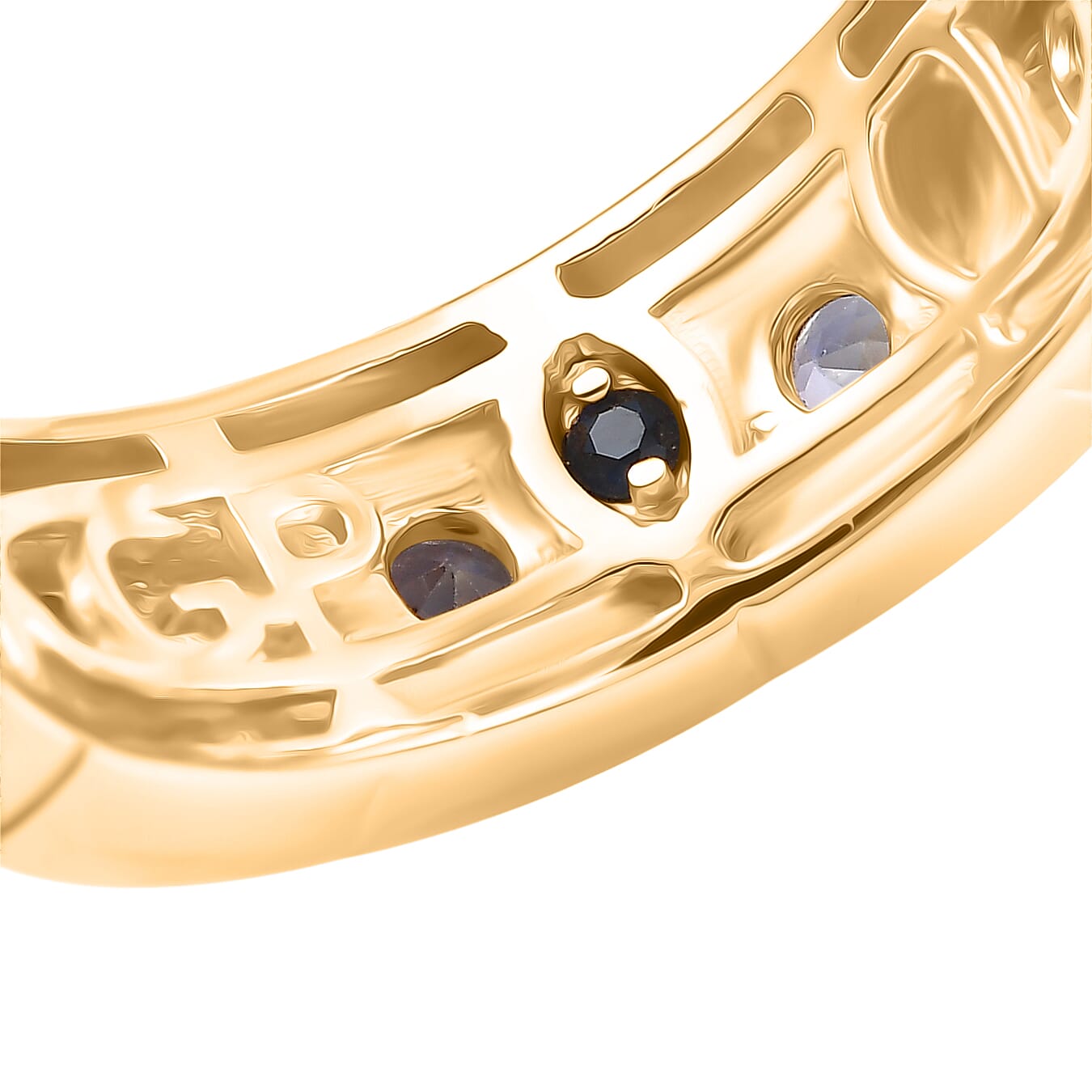 GP Celestial Dream Collection - Tanzanite &amp; Blue Sapphire Half Eternity Band Ring in 18K Vermeil Yellow Gold Plated Sterling Silver 8320925 7
