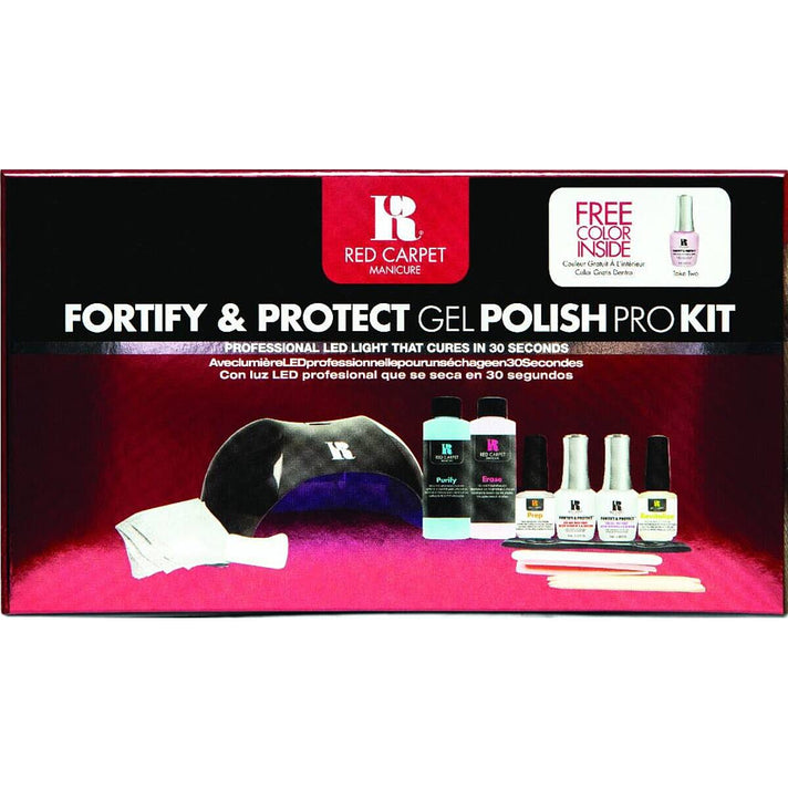 Red Carpet Manicure Fortify &amp; Protect Kit â€“ Essentials for UV/LED Gel Application, Long-Lasting, Chip-Resistant Manicure (Worth Â£79) 8325427 1