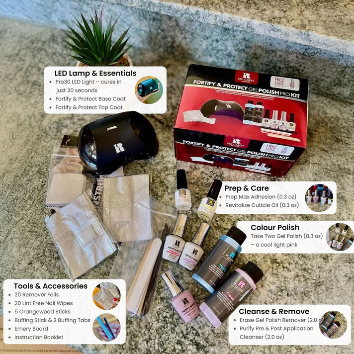 Red Carpet Manicure Fortify &amp; Protect Kit â€“ Essentials for UV/LED Gel Application, Long-Lasting, Chip-Resistant Manicure (Worth Â£79) 8325427 2