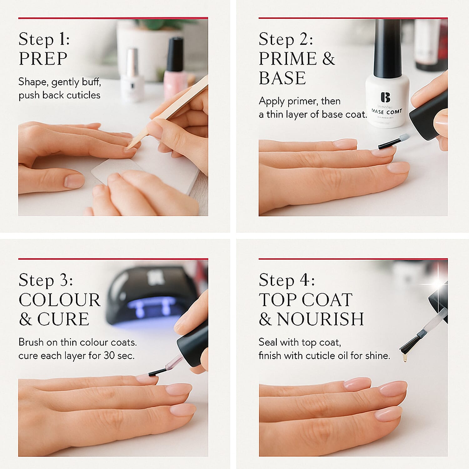 Red Carpet Manicure Fortify &amp; Protect Kit â€“ Essentials for UV/LED Gel Application, Long-Lasting, Chip-Resistant Manicure (Worth Â£79) 8325427 8