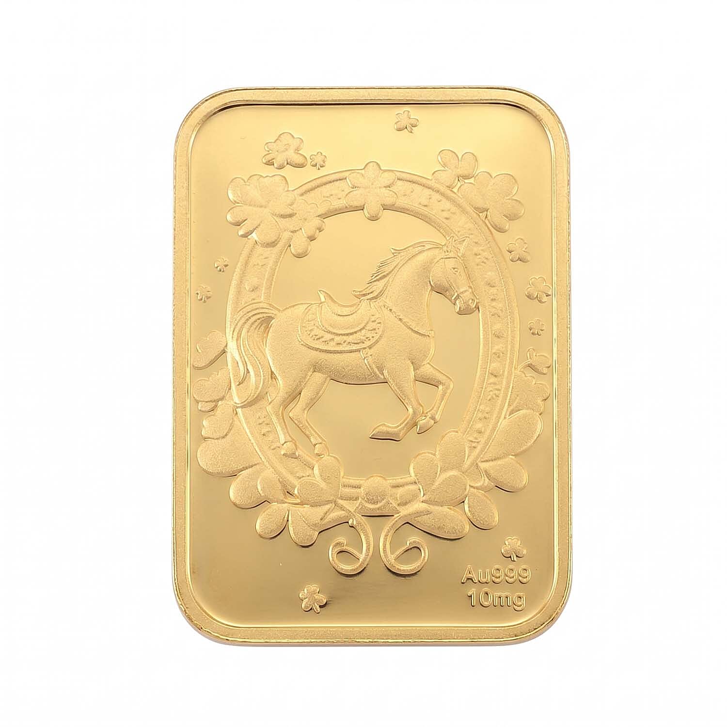 24K Yellow Gold (99.99% Purity) Horse Embossed Collectable (39.80 x 25.65 MM) 8328243 0