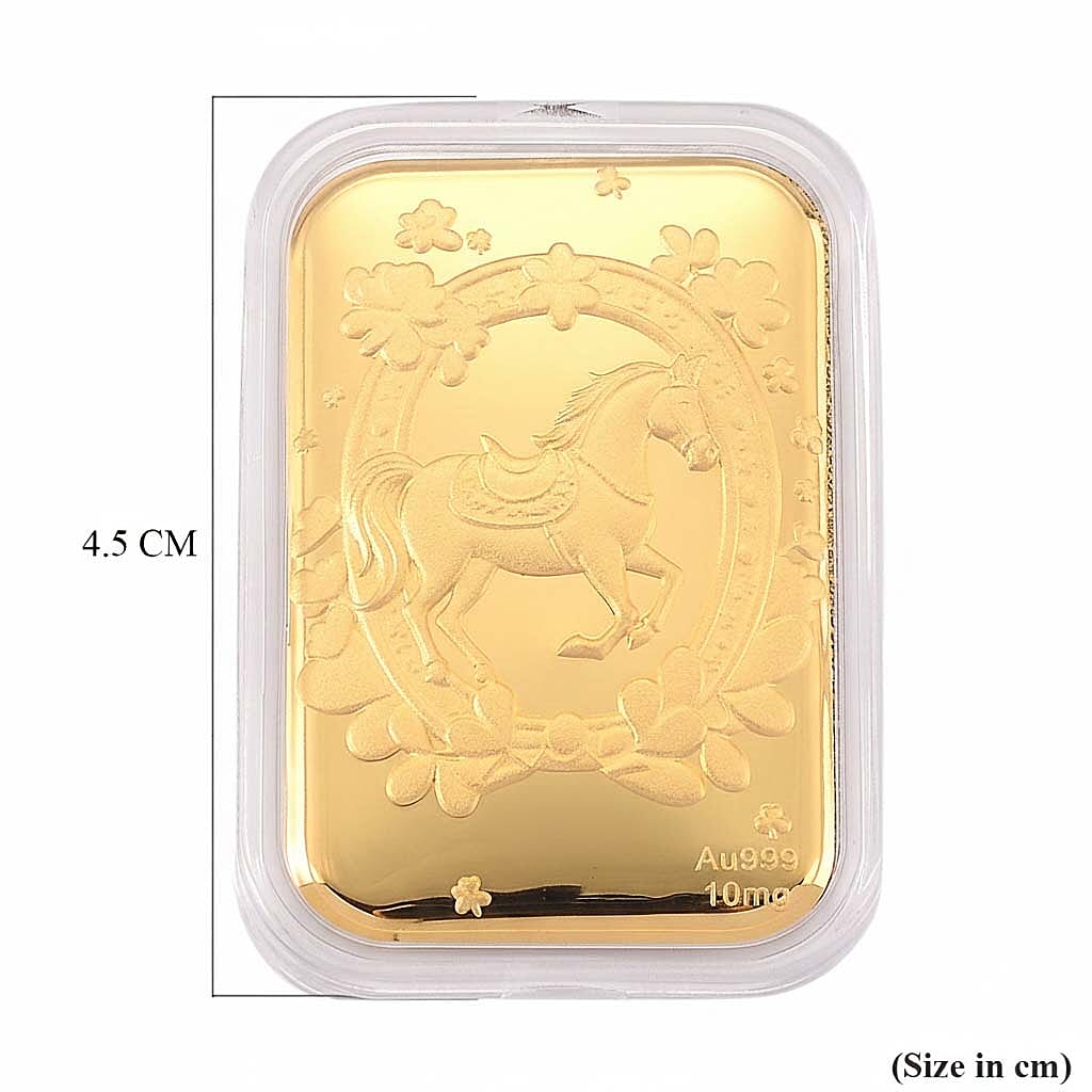 24K Yellow Gold (99.99% Purity) Horse Embossed Collectable (39.80 x 25.65 MM) 8328243 7